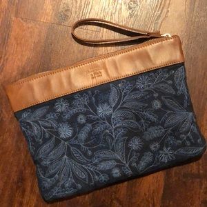 Abercrombie & Fitch embroidered wristlet